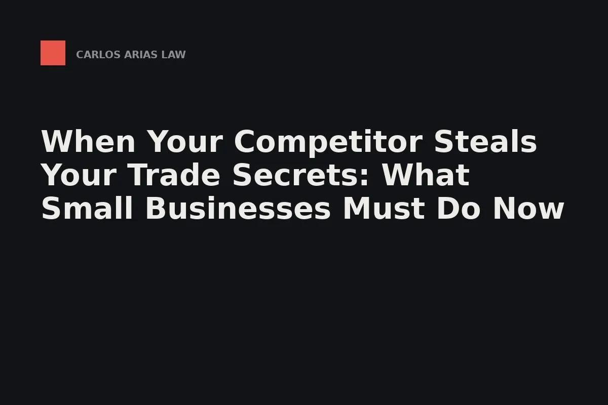 A small business owner reviewing evidence that a rival copied a proprietary process