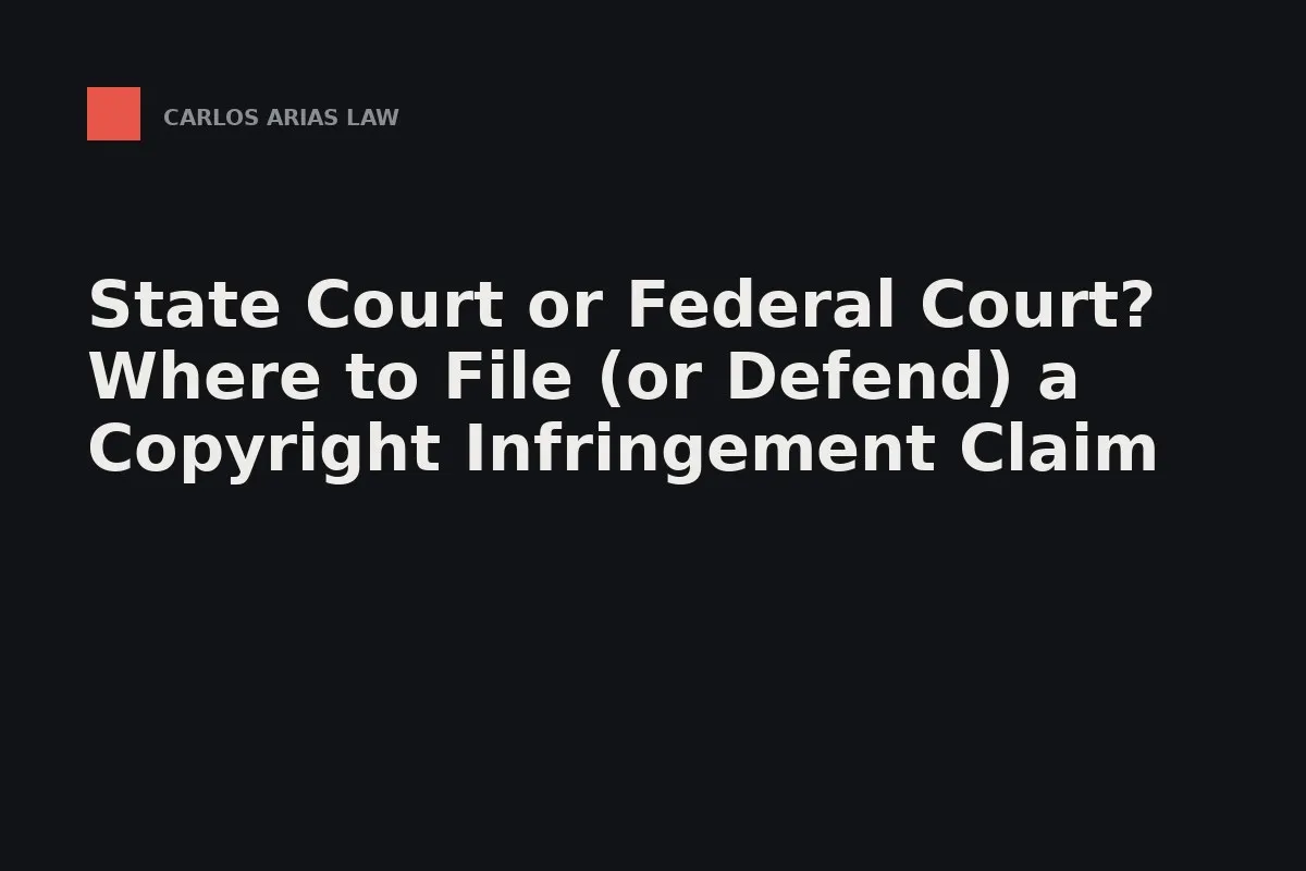 Small business owner comparing a state and federal courthouse filing