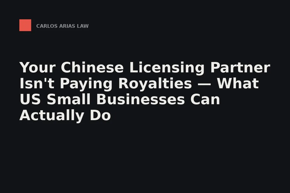 A small business owner reviewing a cross-border IP licensing agreement