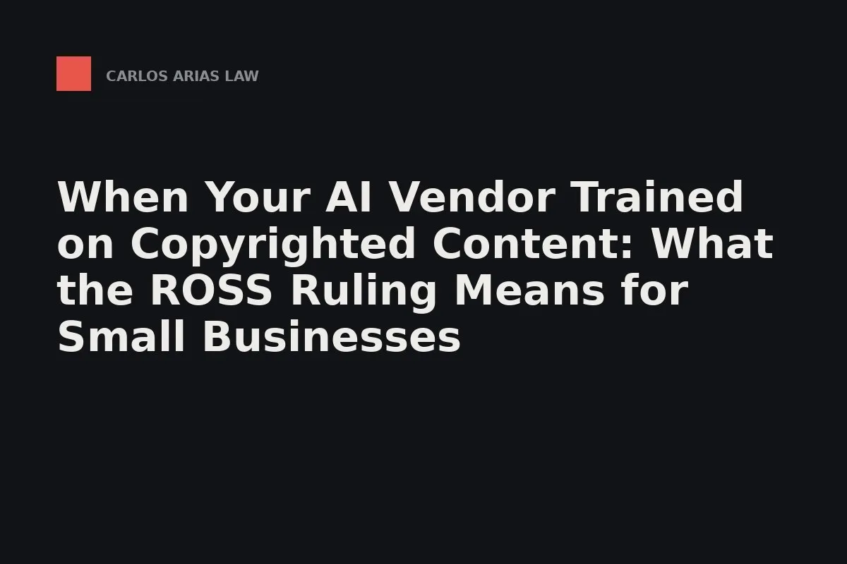Small business owner reviewing an AI vendor's training-data terms