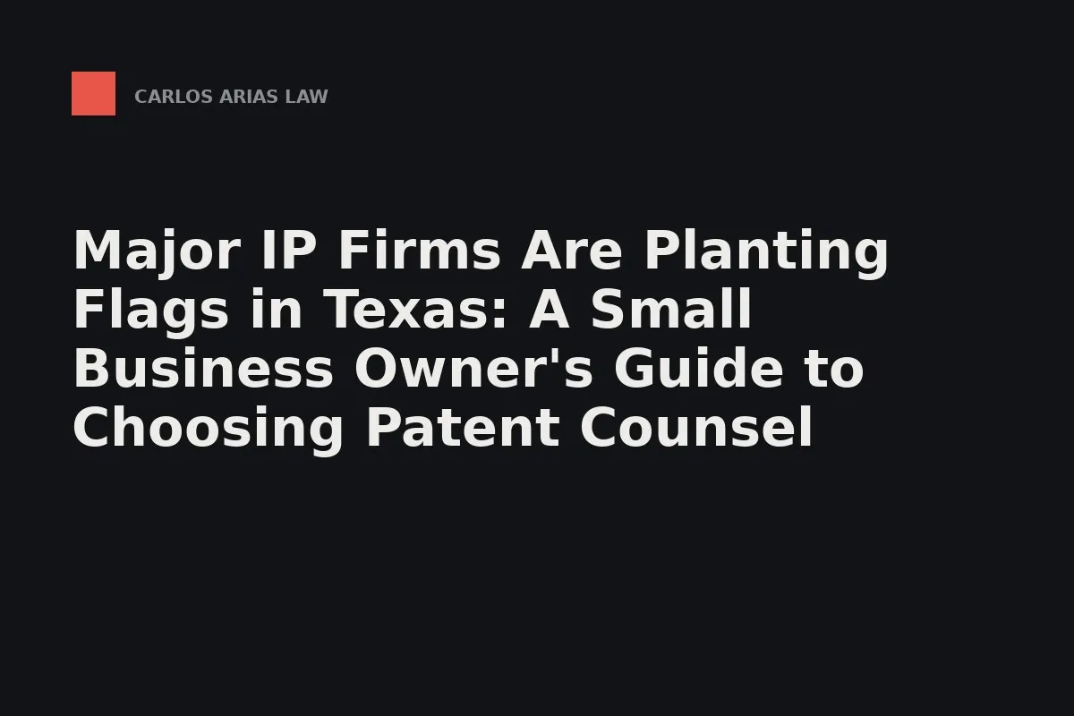A Texas map fragment beside a patent claim chart on a lawyer's desk
